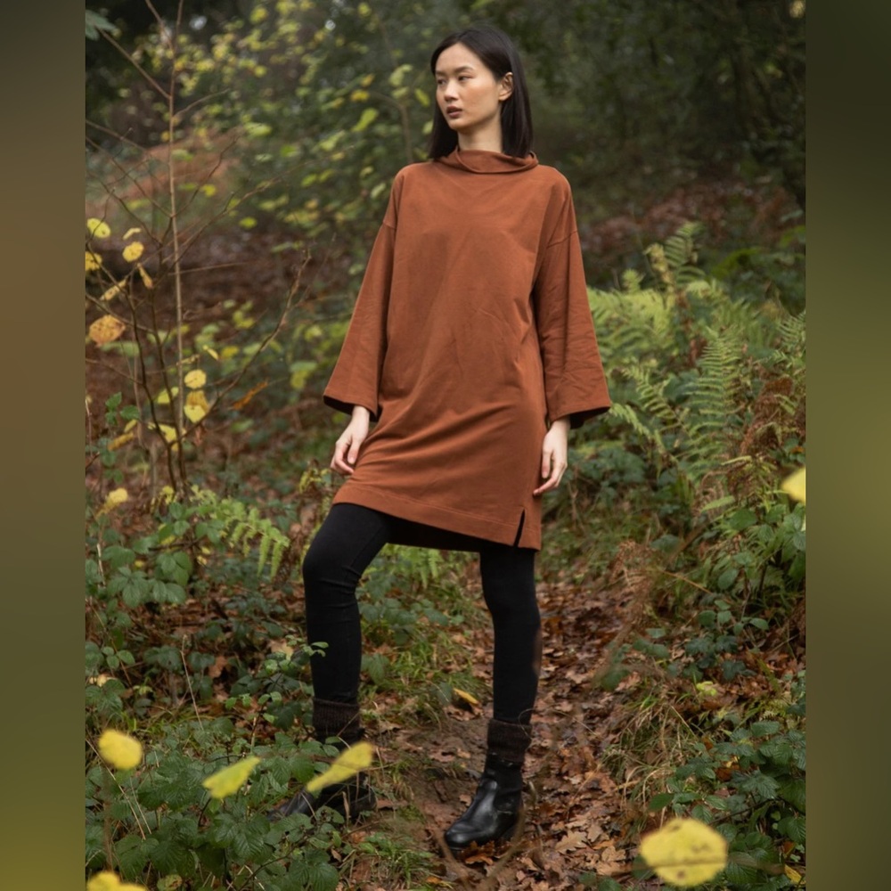 NWT Beaumont Organic Ayse Organic Cotton Dress |  Walnut | Size XS